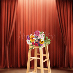 Lofaris Retro Red Theater Curtain Stage Photo Booth Backdrop