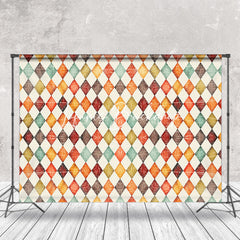 Lofaris Retro Rhombus Lattice Pattern Cake Smash Backdrop