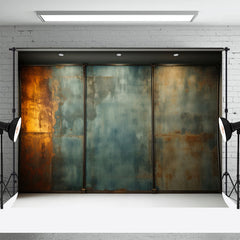 Lofaris Retro Rusty Metal Texture Indoor Green Wall Backdrop