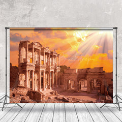 Lofaris Retro The Celsus Library Ruins Architecture Backdrop