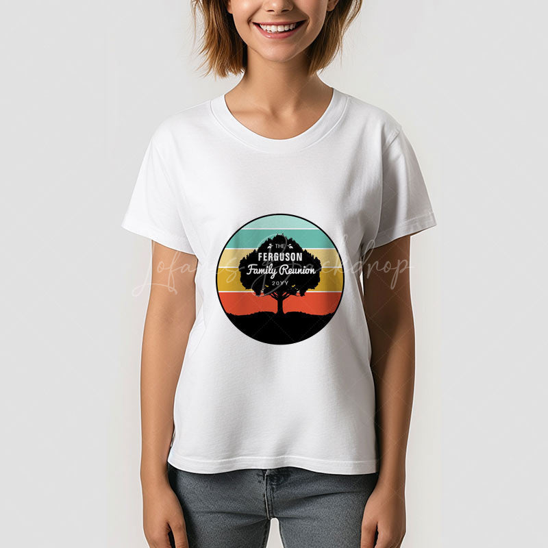 Lofaris Retro Tree Silhouette Family Reunion Custom TShirt