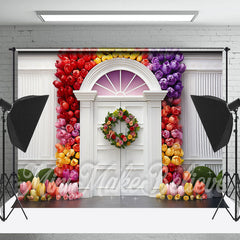 Lofaris Retro Wall Flower Wreath Decoration Photo Backdrop