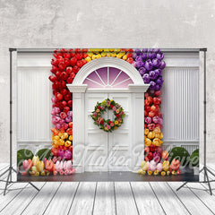 Lofaris Retro Wall Flower Wreath Decoration Photo Backdrop