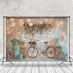 Lofaris Retro Wall Spring Floral Bike Cake Smash Backdrop