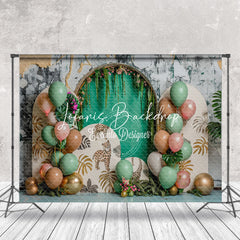 Lofaris Retro Wall Tribal Leopard Plants Cake Smash Backdrop