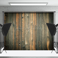 Lofaris Retro Weathered Brown Wooden Wall Backdrop For Photo