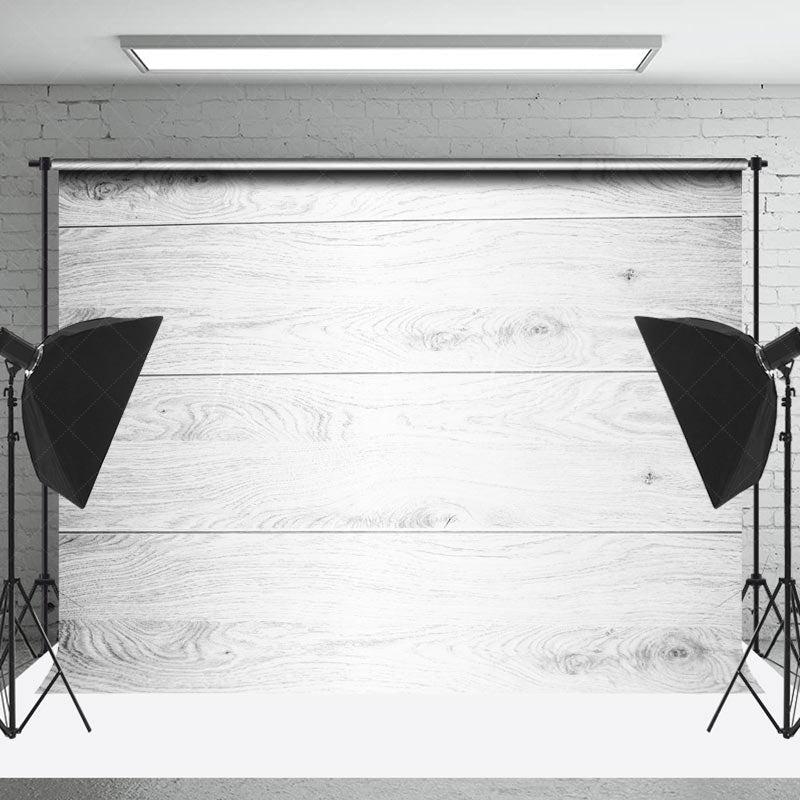 Lofaris Retro White Grey Stripe Wood Grain Photo Backdrop