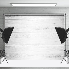 Lofaris Retro White Grey Stripe Wood Grain Photo Backdrop