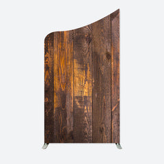 Lofaris Retro Wood Grain Party Concave Oblique Arch Backdrop