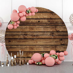 Lofaris Retro Wooden Board Circle Backdrop For Decoration