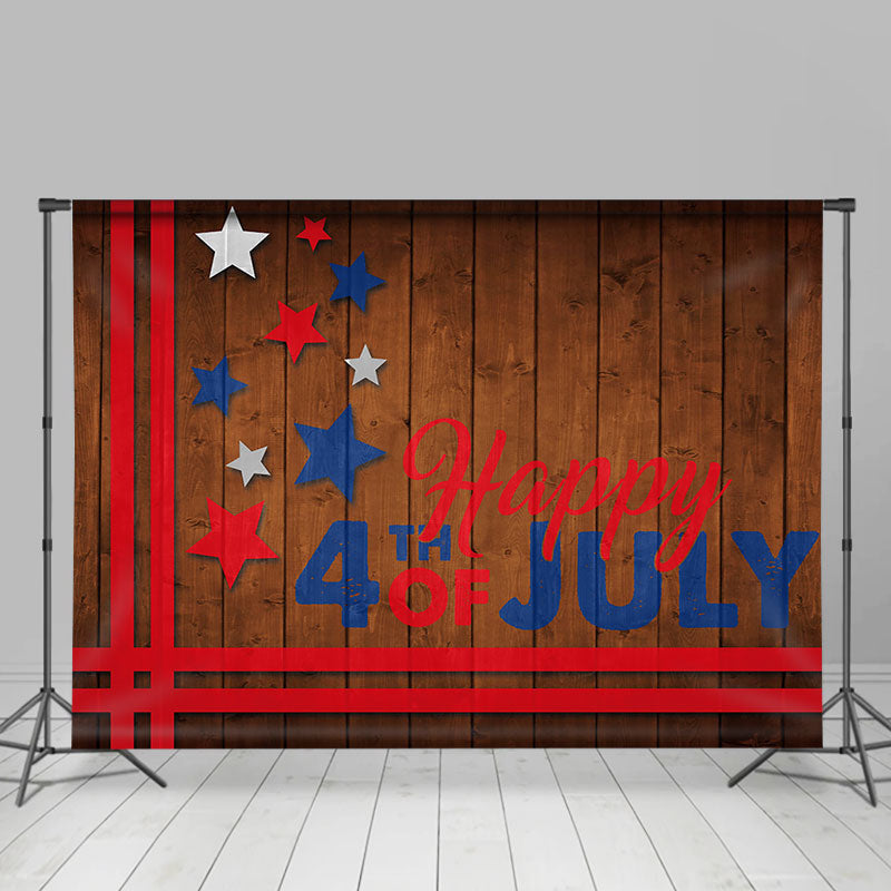 Lofaris Retro Wooden Usa Flag Happy 4th Of July Backdrop