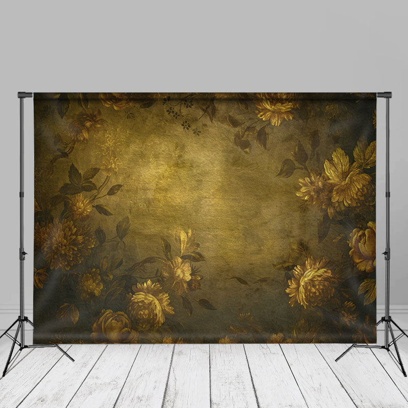 Lofaris Retro Yellow Floral Abstract Fine Art Photo Backdrop