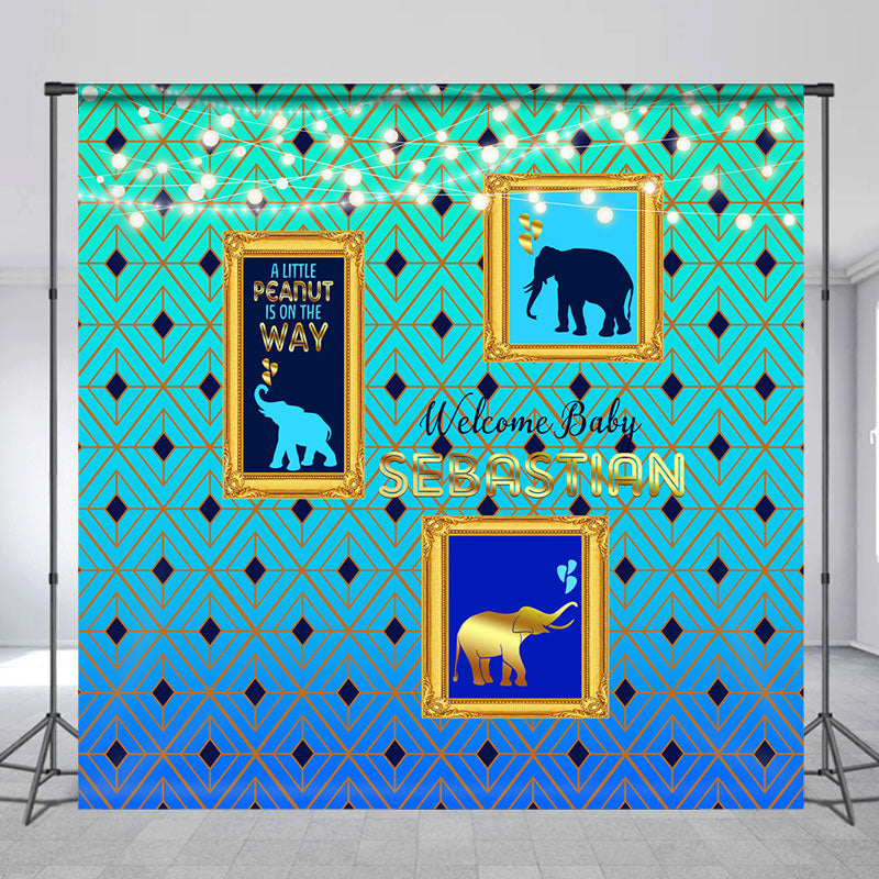 Lofaris Rhomb Elephant Photo Frame Custom Baby Shower Backdrop