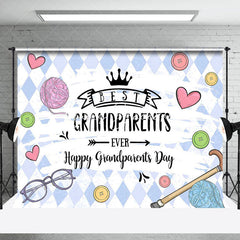 Lofaris Rhombus Yarn Buttons Happy Grandparents Day Backdrop