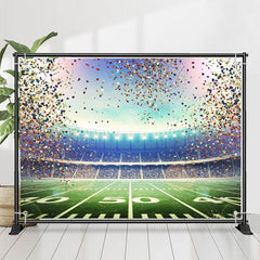 Lofaris Ribbons Sky Football Field Winner Sport Backdrop