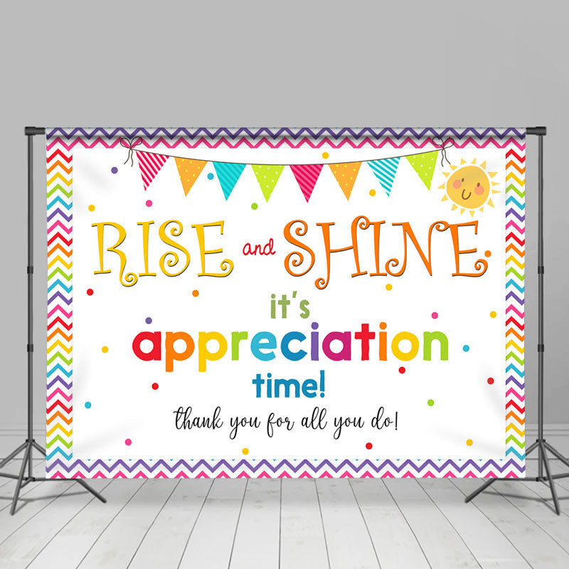 Lofaris Rise And Shine Appreciation Time Thanksgiving Backdrop