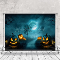 Lofaris Roadside Scary Pumpkin Night Halloween Backdrop