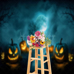 Lofaris Roadside Scary Pumpkin Night Halloween Backdrop