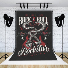 Lofaris Rock And Roll Snake Guitar Musical Party Backdrop