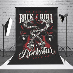 Lofaris Rock And Roll Snake Guitar Musical Party Backdrop