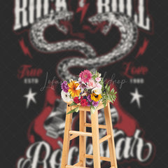 Lofaris Rock And Roll Snake Guitar Musical Party Backdrop