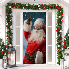 Lofaris Rock Sunglasses Santa Claus Christmas Door Cover