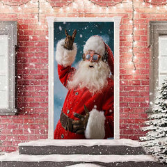 Lofaris Rock Sunglasses Santa Claus Christmas Door Cover