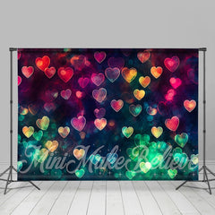 Lofaris Romantic Colorful Hearts Bokeh Photography Backdrop