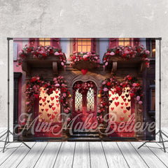 Lofaris Romantic House Window Rose Valentines Day Backdrop