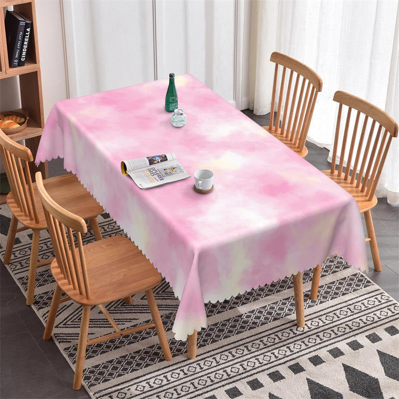 Lofaris Romantic Pink Abstract Texture Art Kitchen Tablecloth