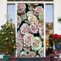 Lofaris Romantic Pink Blooming Rose Valentines Door Cover