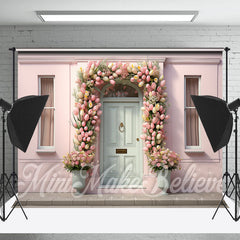 Lofaris Romantic Pink Flower Shop Spring Wedding Backdrop