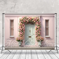 Lofaris Romantic Pink Flower Shop Spring Wedding Backdrop