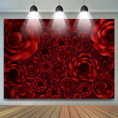 Lofaris Romantic Red Camellias Sweet Valentines Day Backdrop