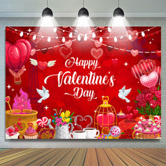 Lofaris Romantic Red Heart Happy Valentines Day Backdrop