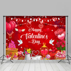 Lofaris Romantic Red Heart Happy Valentines Day Backdrop