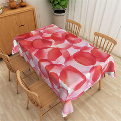 Lofaris Romantic Red Petal Patterns Rectangle Tablecloth