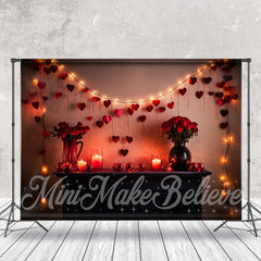 Lofaris Romantic Red Rose Dim Light Valentines Day Backdrop