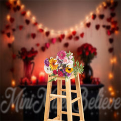 Lofaris Romantic Red Rose Dim Light Valentines Day Backdrop