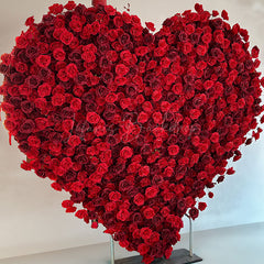 Lofaris Romantic Red Rose Heart Shaped Artificial Flower Wall