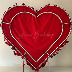 Lofaris Romantic Red Rose Heart Shaped Artificial Flower Wall