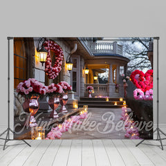 Lofaris Romantic Rose Candle Path Valentines Day Backdrop