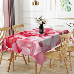 Lofaris Romantic Rose Pink Floral Petal Dining Tablecloth