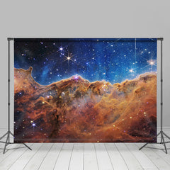 Lofaris Romantic Sparkling Galaxy Brown Nebula Party Backdrop