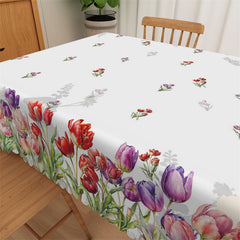 Lofaris Romantic Spring Flower Pattern Rectangle Tablecloth