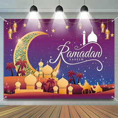 Lofaris Romantic Stars Night Moon Palace Ramadan Backdrop