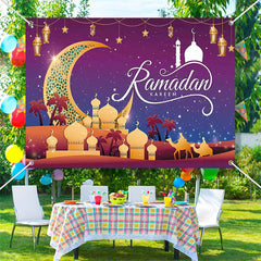 Lofaris Romantic Stars Night Moon Palace Ramadan Backdrop