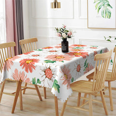 Lofaris Romantic Swishchic Floral Pattern White Tablecloth