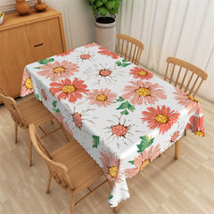 Lofaris Romantic Swishchic Floral Pattern White Tablecloth