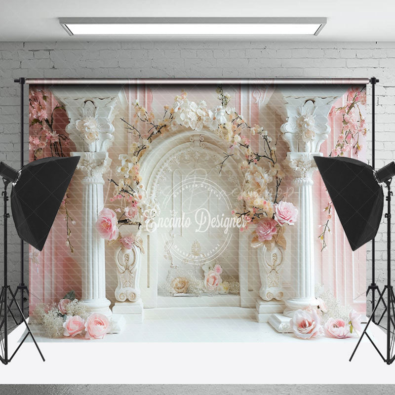 Lofaris Romantic White Luxury Wall Floral Wedding Backdrop